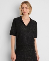 Anytime Sequin Polo Sweater