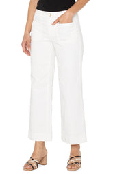 Corduroy Crop Wide Leg W Patch Pockets 27"Ins