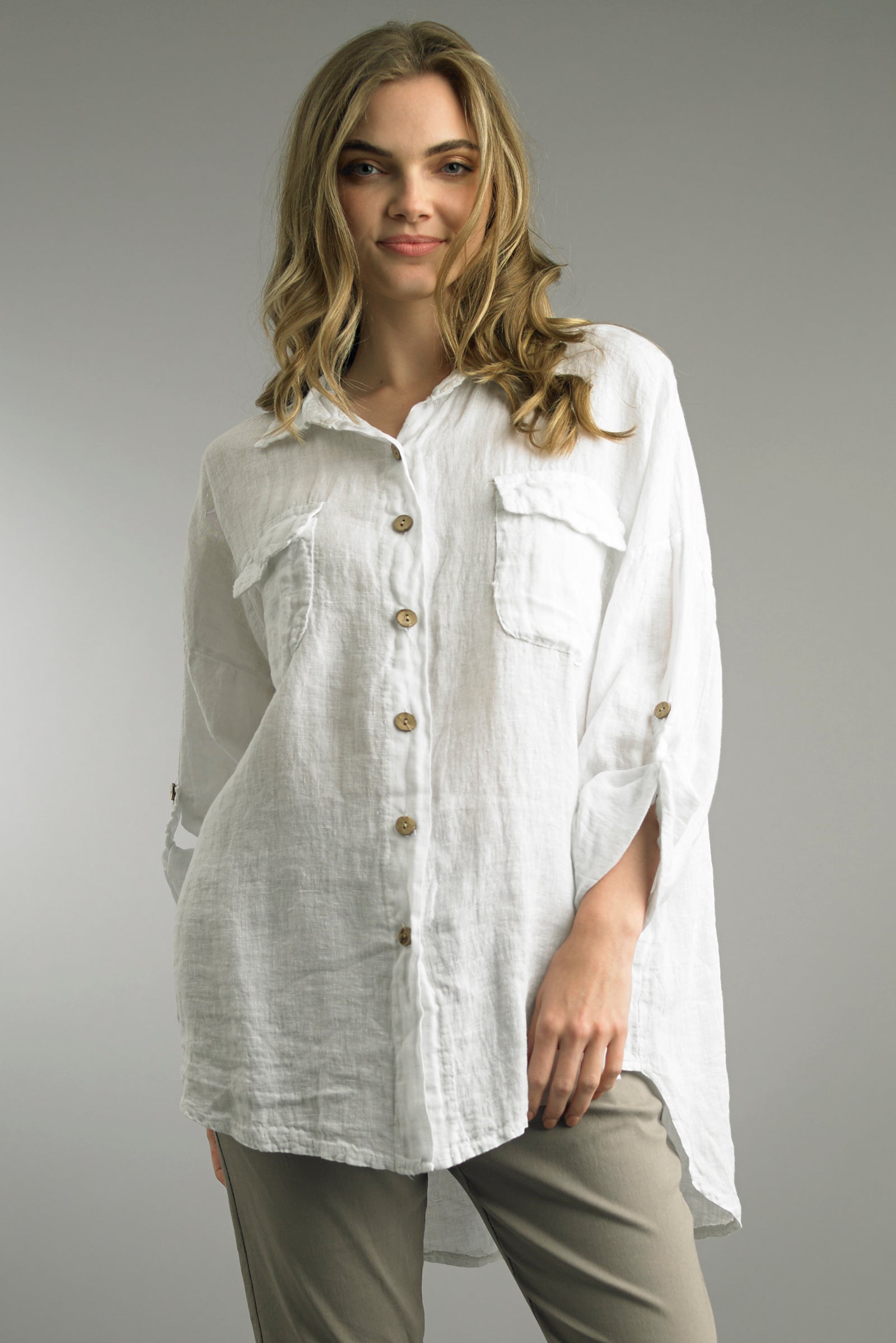 1-Pocket Button Top