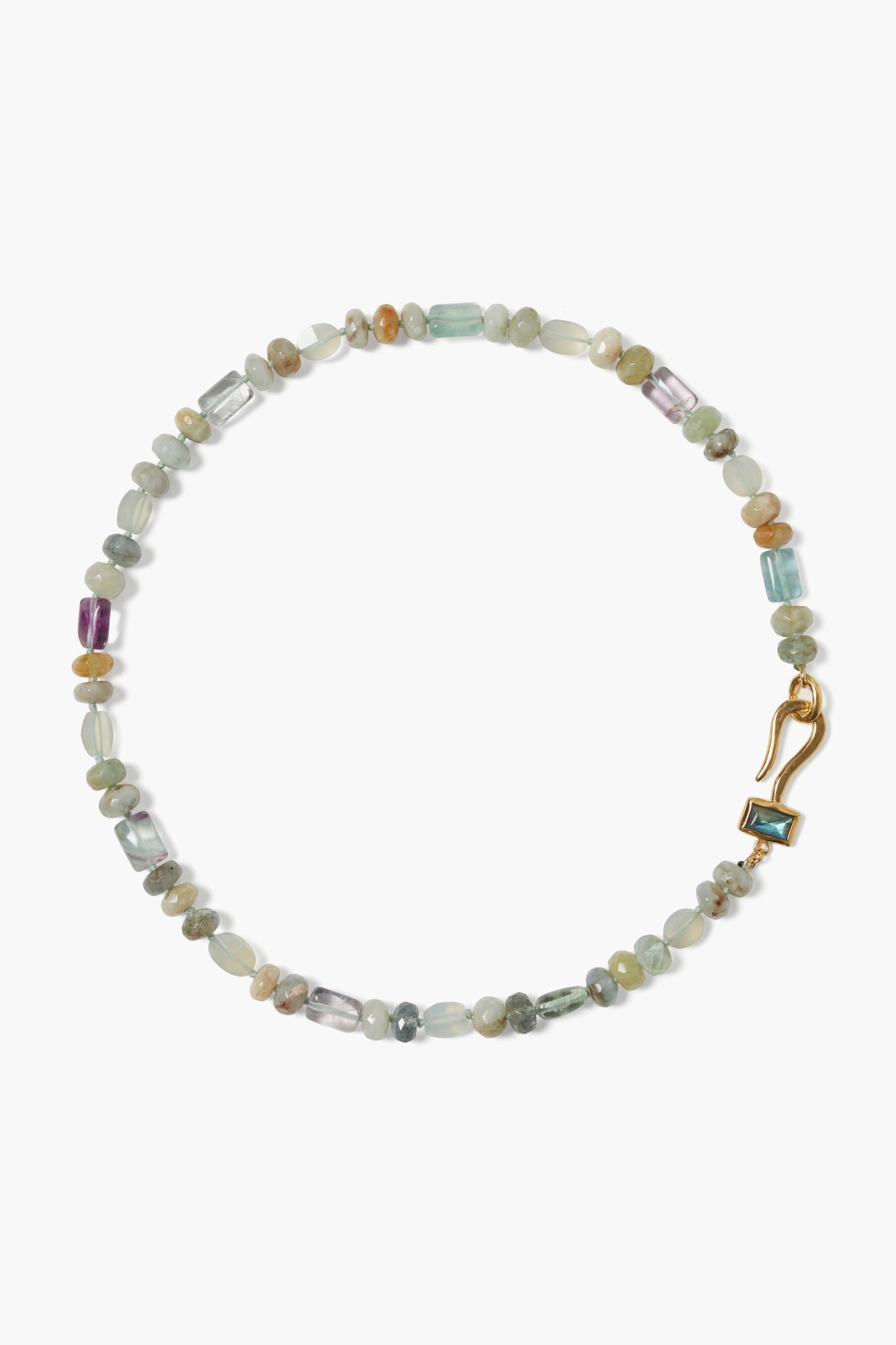 18Kt Gp Neck Moss Aqua/Flurite