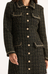 Beth Gold Button Boucle Dress
