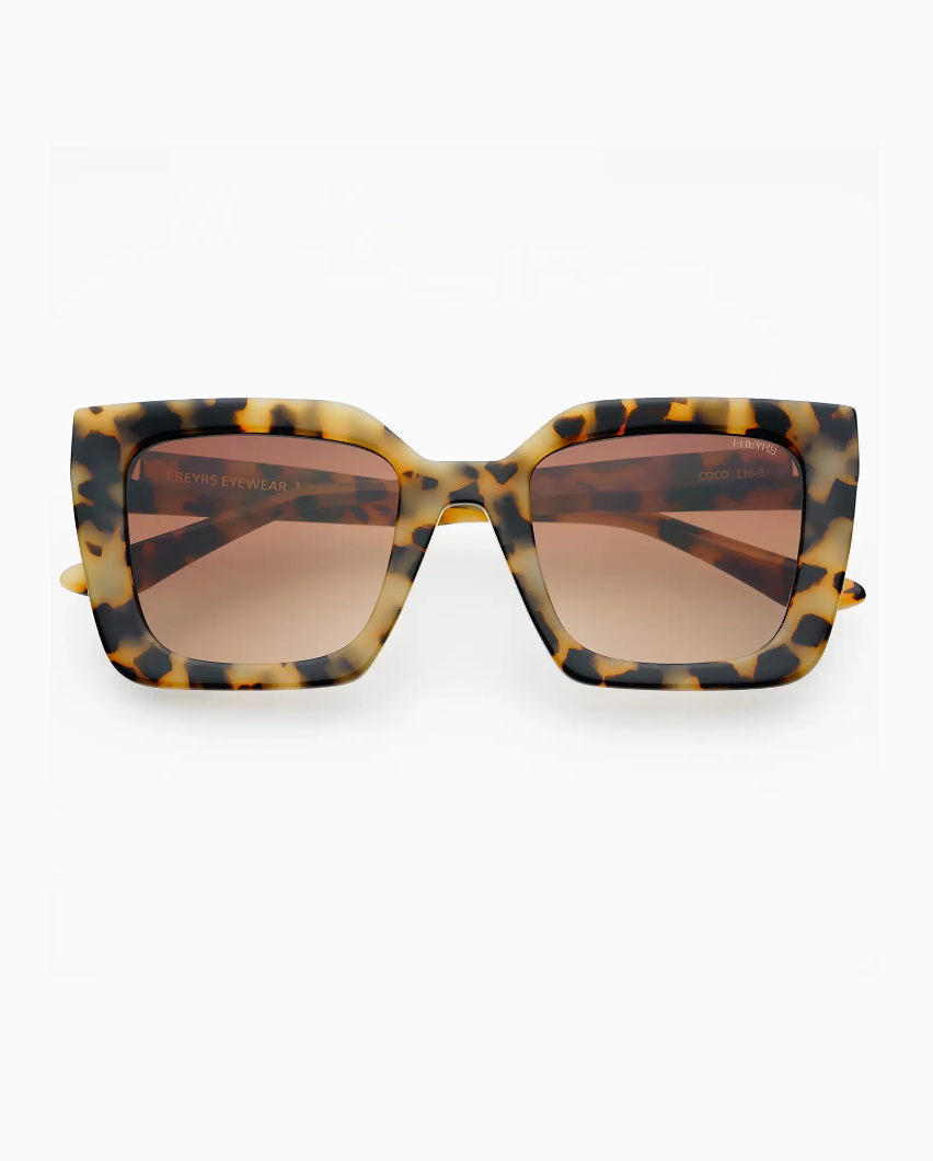 Coco Acetate Square Sunglasses - Milky Tortoise