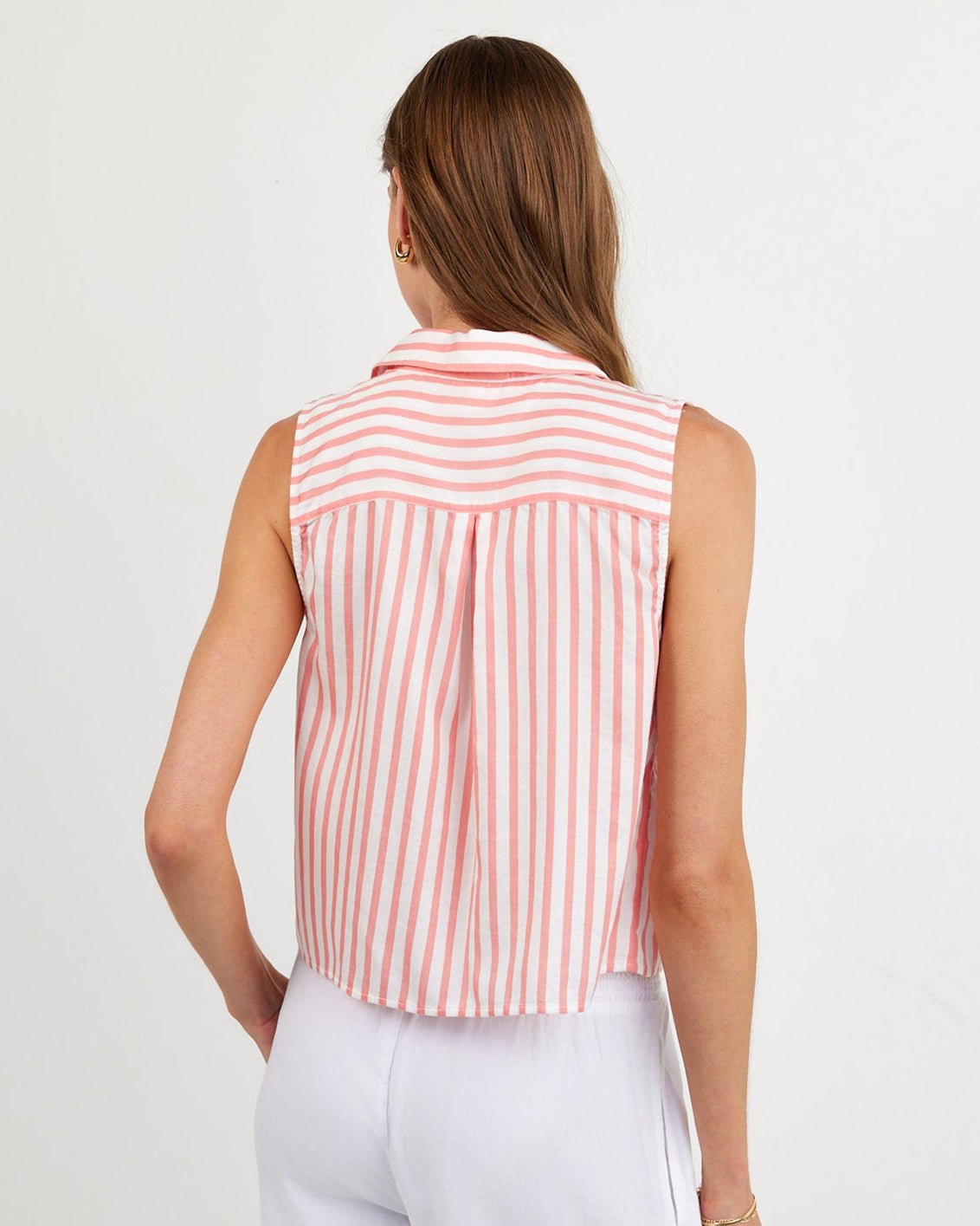 Clean Sleeveless Button Down