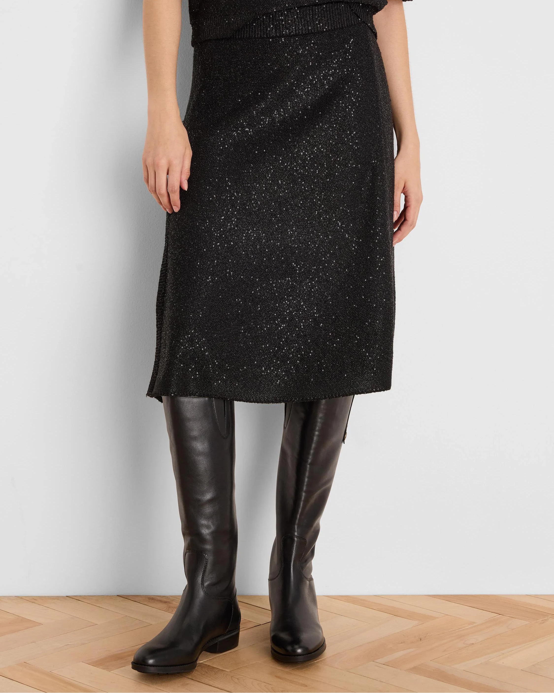 Anytime Sequin Knit Skirt