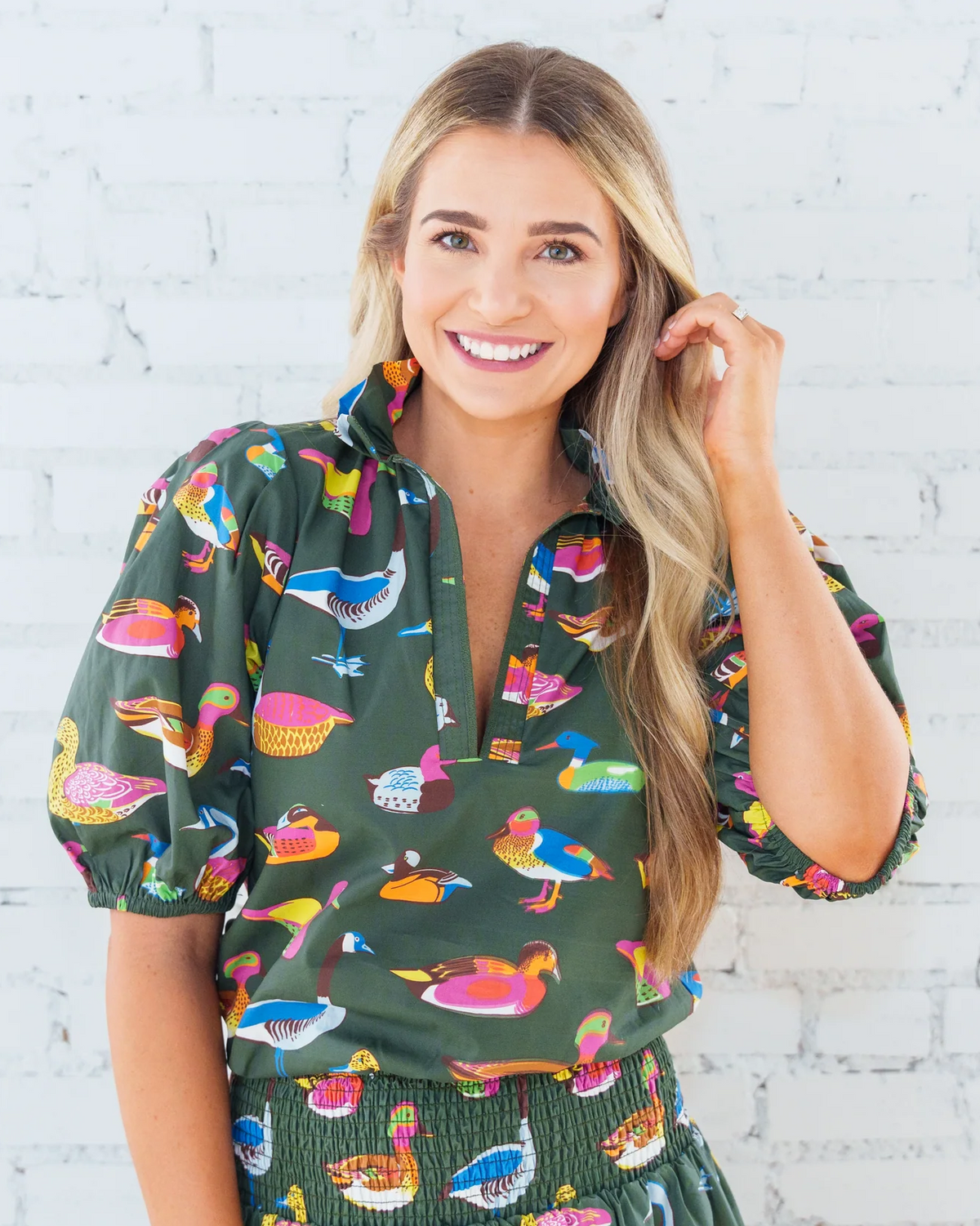 Anna Duck Top Olive