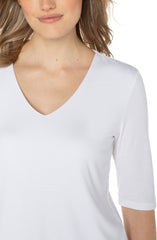 Double Layer V-Neck Rib Knit Top